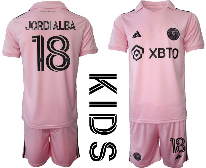 Youth 2023-2024 Club Inter Miami CF home pink #18 Soccer Jersey->youth soccer jersey->Youth Jersey